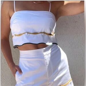 NWT Antonio Melani x The Nat Note Zoe Scalloped Top Sz 12